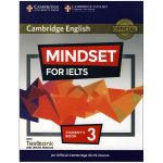 Cambridge English Mindset for IELTS کتاب تمرینی آزمون تستی سطح 3، در فروشگاه آنلاین انتشارات دنیای زبان امید، مناسب برای تقویت مهارتهای آیلتس، همراه با تست بنک و نسخه آنلاین.
